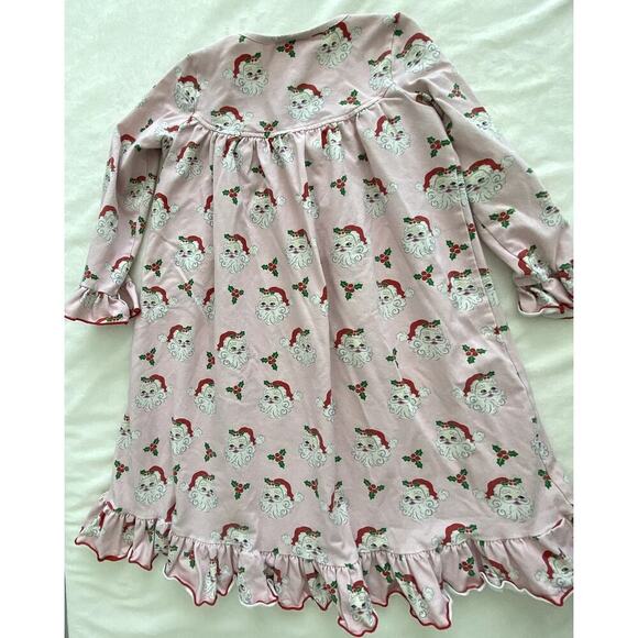 Girls Pink Santa Ruffle Dress Size 6 - Picture 2 of 5